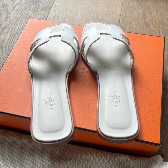 Hermes Oran Sandal Blanc White Size 39.5 with box and all original packaging - Picture 6 of 12